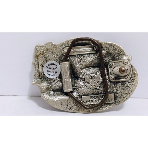 VINTAGE 1996 GREAT AMERICAN PRODUCTS US NAVY AMERICAN HEROS SEABEES BELT BUCKLE - Picture 2 of 4